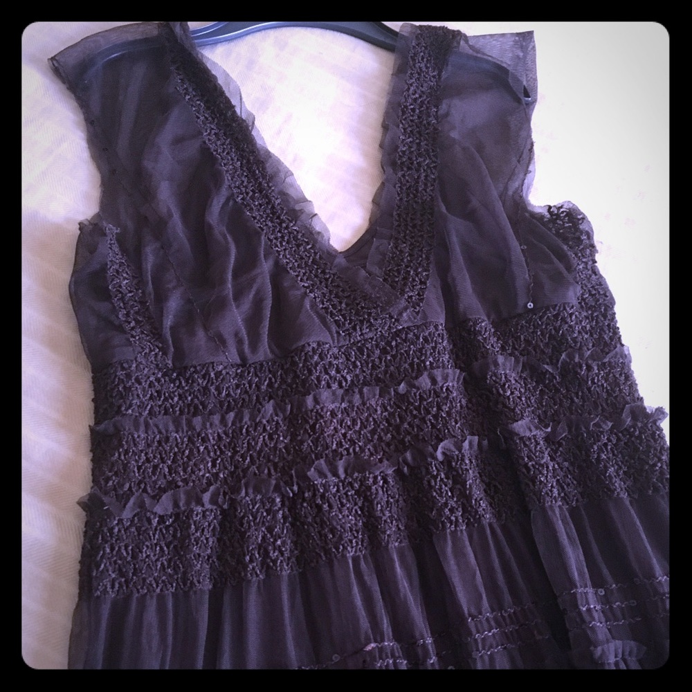 Mesh and lace sequins beautiful dress